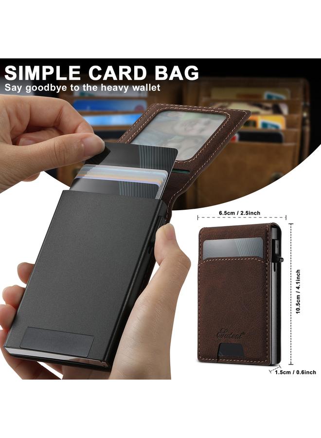 Suteni Case For iPhone 16 Pro H19 Litchi Grain 2-in-1 MagSafe Removable Card Box Back Phone Case - Image 4