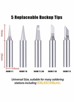 Y&D Soldering Iron Tip, Universal Replacement Tip Lead Free Screwdriver, 900m Tool Kit for Station, Welding and Cutting (5 Pcs)  - Image 5