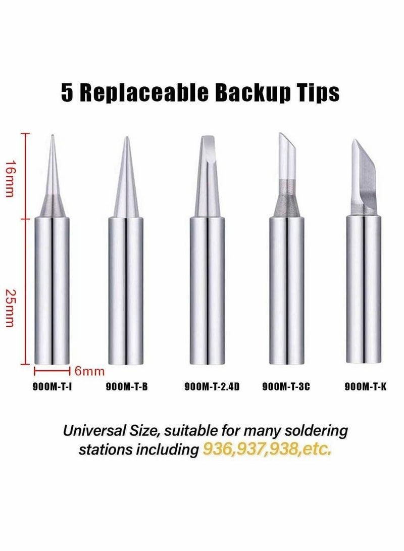 Y&D Soldering Iron Tip, Universal Replacement Tip Lead Free Screwdriver, 900m Tool Kit for Station, Welding and Cutting (5 Pcs)  - Image 5