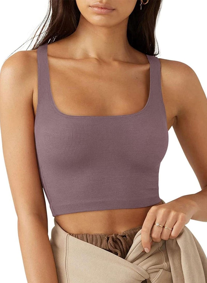 Loquat New Women's Solid Color Simple Sleeveless Short Vest