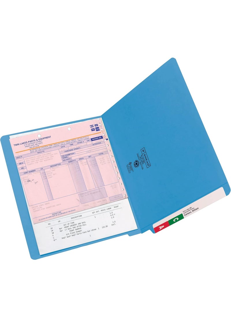Smead Smead End Tab File Folder, Shelf-Master Reinforced Straight-Cut Tab, Letter Size, Blue, 100 per Box (25010)  - Image 4
