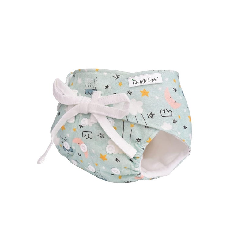 CuddleCare Duo Cloth Diaper for babies For 0-5 months Daiper/Nappy For New Born Babies,Cotton PUL,quick dry thin pads last for 3 hrs Reusable/adjustable/MoonPie - Image 3