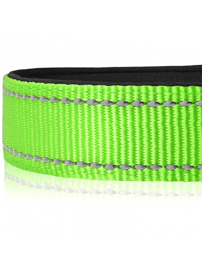 Joytale Reflective Dog Collar,Soft Neoprene Padded Breathable Nylon Pet Collar Adjustable for Medium Dogs,Green,M - Image 4