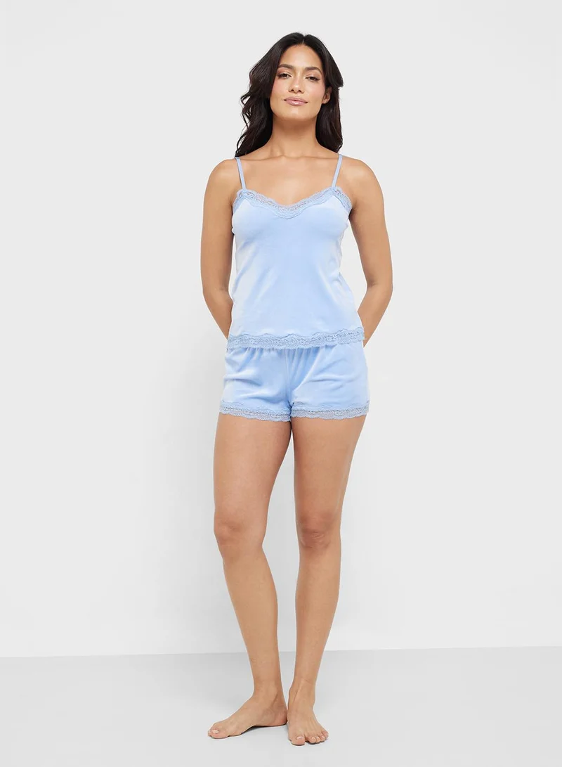 hunkemoller Lace Detail Cami Top and Shorts