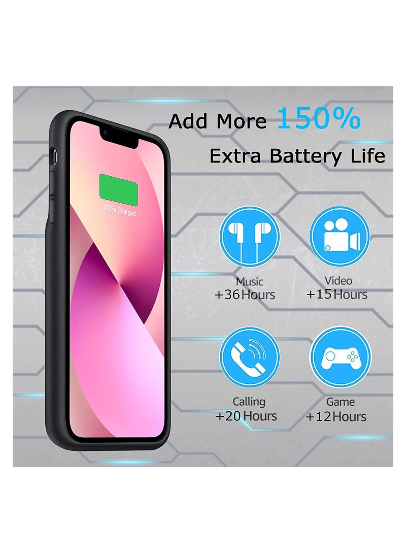 5000mAh Smart Rechargeable Portable Protective Charging Case Extended Battery Backup Pack Compatible with iPhone 13 - Image 2