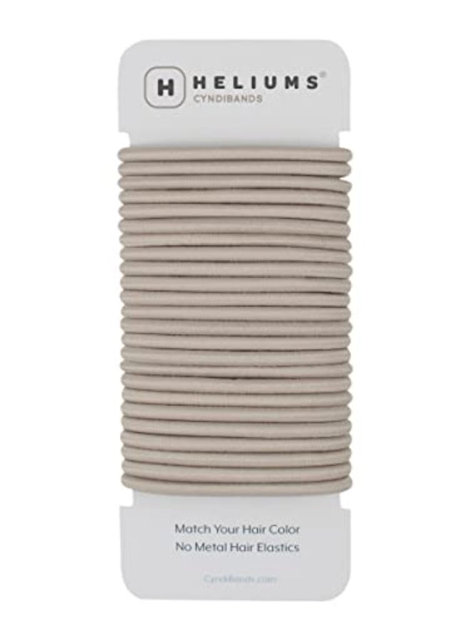 Cyndibands Elastic Hair Ties Ash Blonde No Damage 4mm Ponytail Holders for Women Kids 24Pack Hair Elastics in Neutral Colors - Image 1