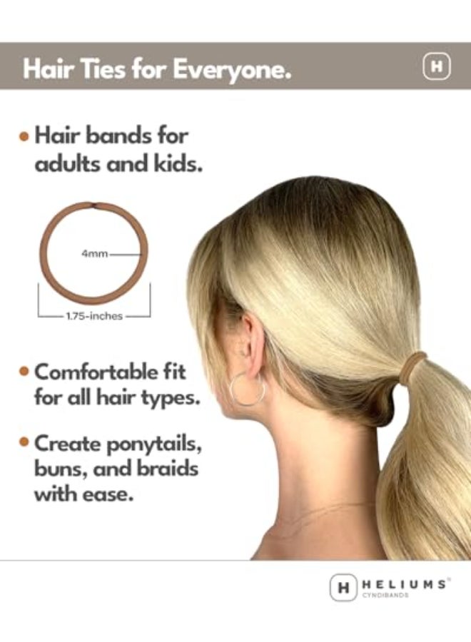 Cyndibands Elastic Hair Ties Ash Blonde No Damage 4mm Ponytail Holders for Women Kids 24Pack Hair Elastics in Neutral Colors - Image 3