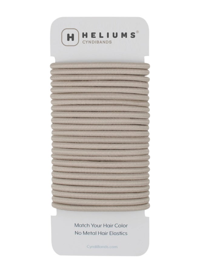 Cyndibands Elastic Hair Ties Ash Blonde No Damage 4mm Ponytail Holders for Women Kids 24Pack Hair Elastics in Neutral Colors - Image 2