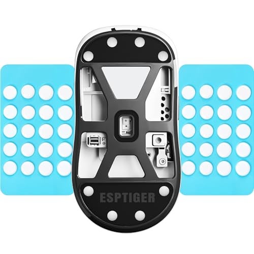 ESPTIGER ICE V2 DIY Universal Mouse Skates, 40-Piece PTFE Dots, 4 Sizes, White | Smooth Glide Feet with Curved Edges and 3M Adhesive for Custom Upgrades - Image 1
