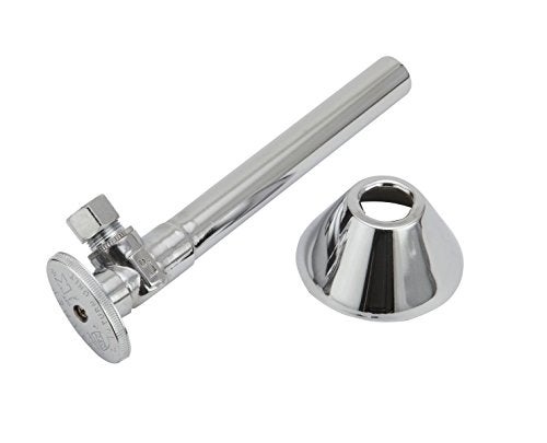 Keeney Brass 1/2-in Copper Sweat x 3/8-in Compression Quarter Turn Angle Valve With 5" Extension - Image 2