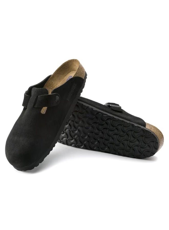 BIRKENSTOCK Boston Soft Footbed Suede Leather - Black - Image 3