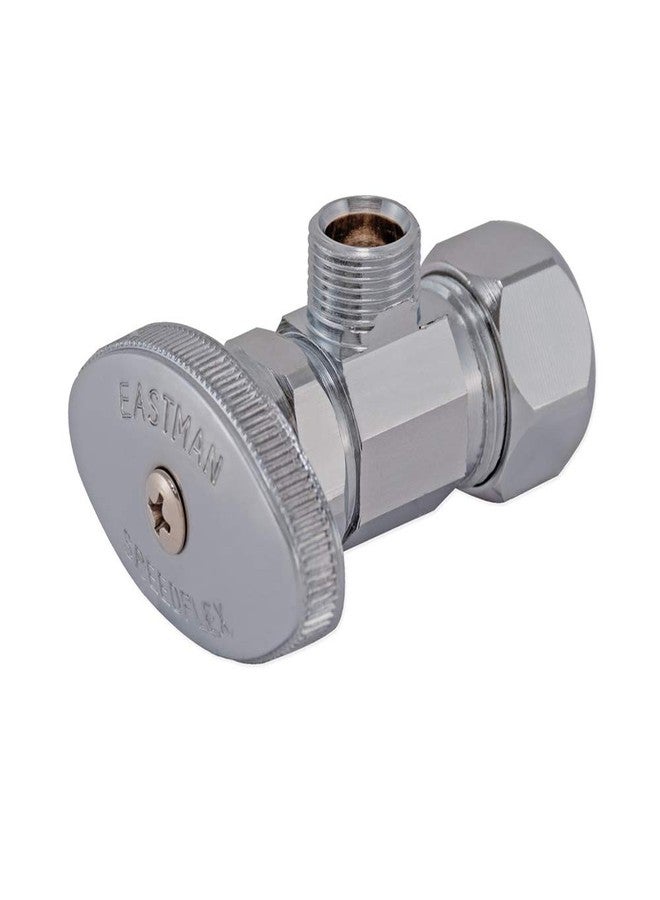Eastman Multi-Turn Angle Stop Valve with Nut and Sleeve, 3/8 Inch OD x 5/8 Inch OD, Chrome Plate, 48290LF - Image 1