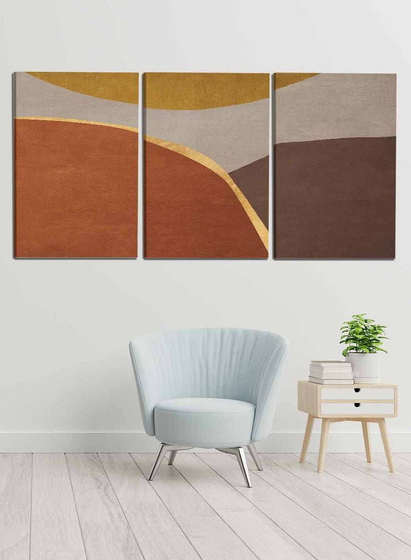 LOWHA مجموعة من 3 لوحات فنية جدارية مؤطرة من القماش مشدودة على إطار خشبي، لوحات جدارية تجريدية على السجاد، للمنزل، غرفة المعيشة، ديكور المكتب - Image 2