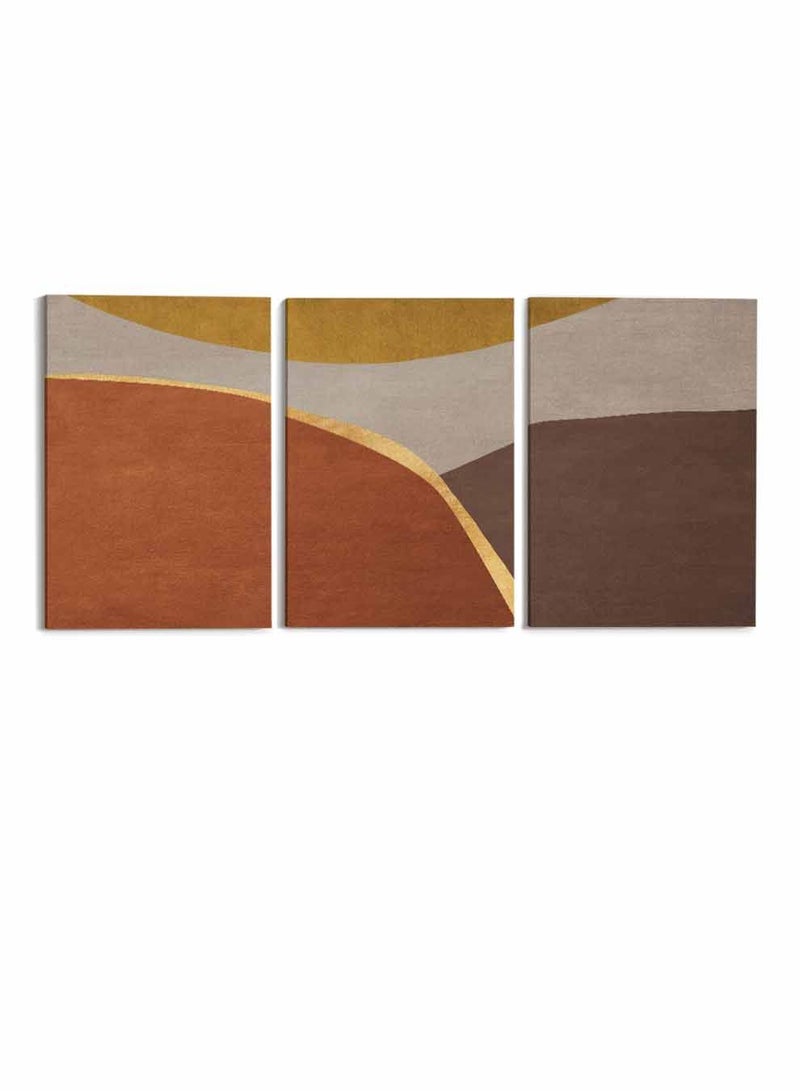 LOWHA مجموعة من 3 لوحات فنية جدارية مؤطرة من القماش مشدودة على إطار خشبي، لوحات جدارية تجريدية على السجاد، للمنزل، غرفة المعيشة، ديكور المكتب - Image 5