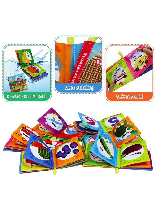 Dr.Rapeti Pack of 6 Fabric Books for Babies, Baby Soft Cloth Book, Baby Educational Toy, Early Learning Toy, Washable Anti Tear Crinkle Bath Book, Early Education Toy (English) - Image 4