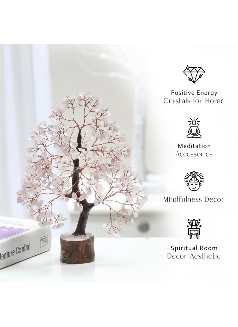 PYOR Rose Quartz  Gemstone Tree  Crystal Tree  Reiki Decor  Crystal Gifts for Women  Rose Quartz Tree  Feng Shui Tree  Gem Tree Stones  Gem Tree  Pink Room Decor  Bonsai Tree  Money Tree  Pink Tree  - Image 2