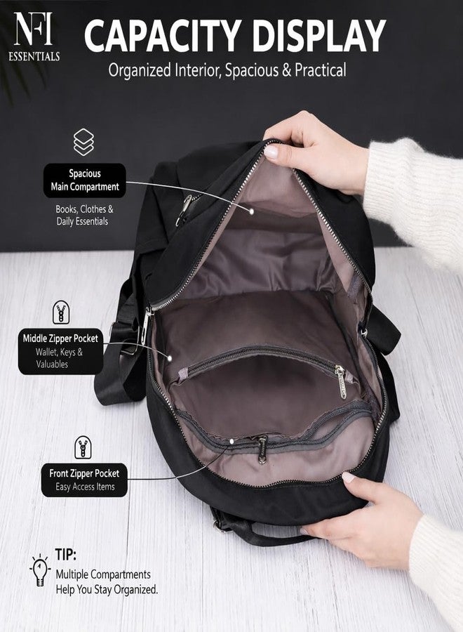 NFI essentials Girls Mini Backpack, Lightweight Travel Small Polyster College Bag with Multiple Pockets, Casual, Work, Office, Picnic Backpack for Women & Ladies - Image 3
