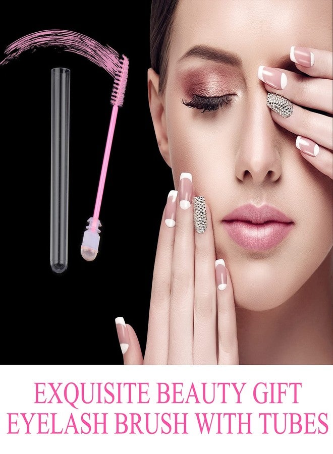 Dming 50pcs Eyelash brush Lash Wand Makeup tool Eyelash Extension supplies Cleaning brush Diamond Mascara sky pink - Image 3