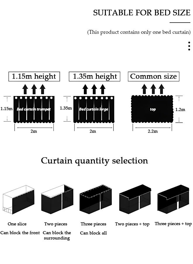 DUNISO تعتيم الرصيف العلوي سرير بطابقين الستائر غرفة النوم ديكور مقاوم للضوء زميل الغرفة غطاء الخصوصية المظلة صورة خلفية ديكور خلفية ستارة التعتيم 3 لوحات مع أعلى - Image 5