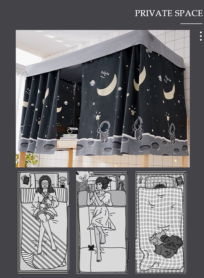 DUNISO تعتيم الرصيف العلوي سرير بطابقين الستائر غرفة النوم ديكور مقاوم للضوء زميل الغرفة غطاء الخصوصية المظلة صورة خلفية ديكور خلفية ستارة التعتيم 3 لوحات مع أعلى - Image 4