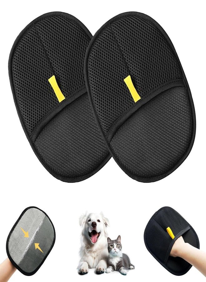 BuQueHM 2PCS Pet Hair Removal Glove – Electrostatic Grooming Gloves for Cats & Dogs, Reusable Shedding Mitts for Easy and Efficient Pet Hair Removal - Image 1