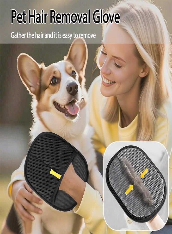 BuQueHM 2PCS Pet Hair Removal Glove – Electrostatic Grooming Gloves for Cats & Dogs, Reusable Shedding Mitts for Easy and Efficient Pet Hair Removal - Image 2