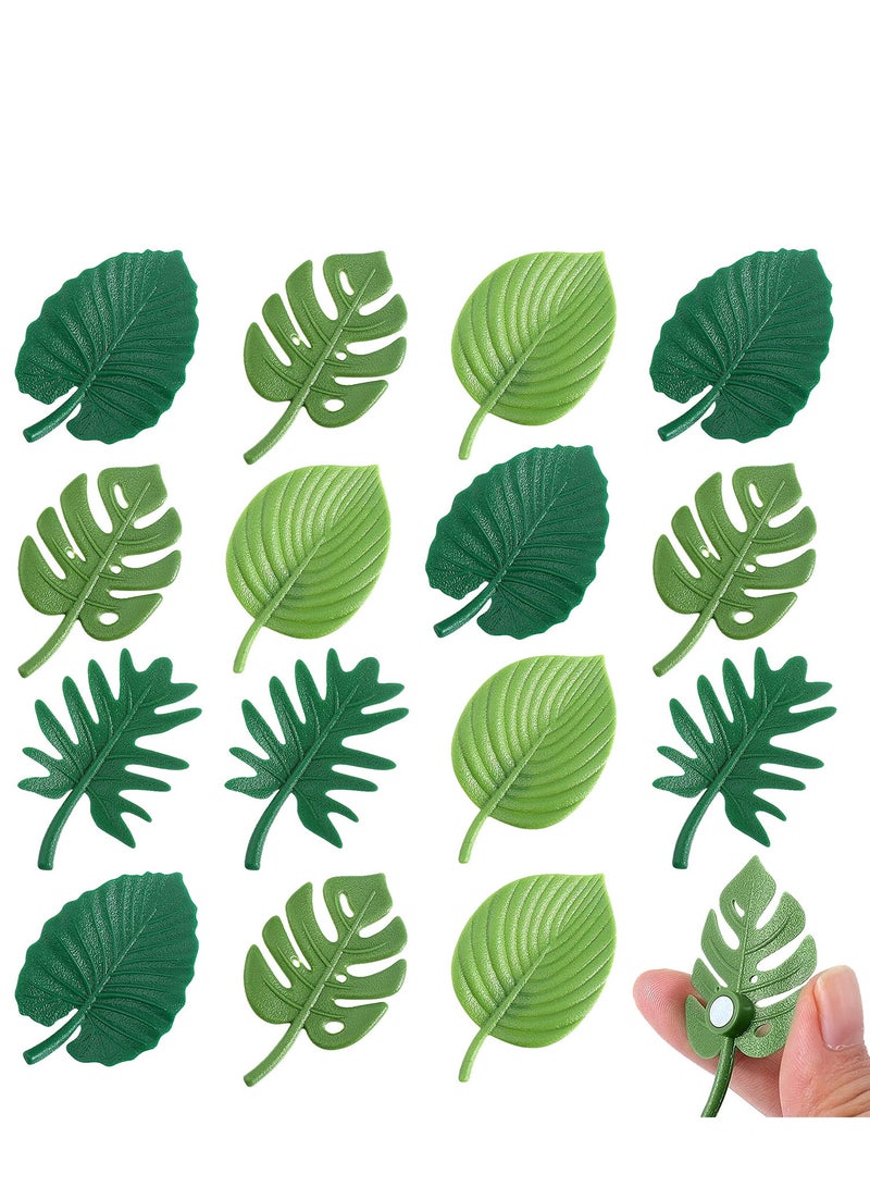 Excefore Monstera Plant Fridge Magnets 16 Pieces Mini Tropical Leaves Refrigerator Magnets Magnets for Locker Fridge Home Office Decor - Image 1