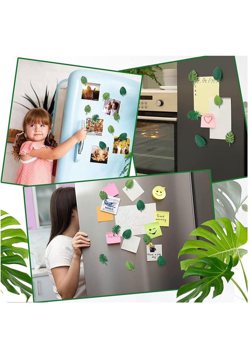 Excefore Monstera Plant Fridge Magnets 16 Pieces Mini Tropical Leaves Refrigerator Magnets Magnets for Locker Fridge Home Office Decor - Image 4