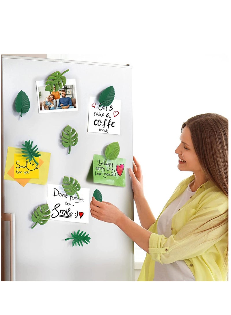 Excefore Monstera Plant Fridge Magnets 16 Pieces Mini Tropical Leaves Refrigerator Magnets Magnets for Locker Fridge Home Office Decor - Image 2