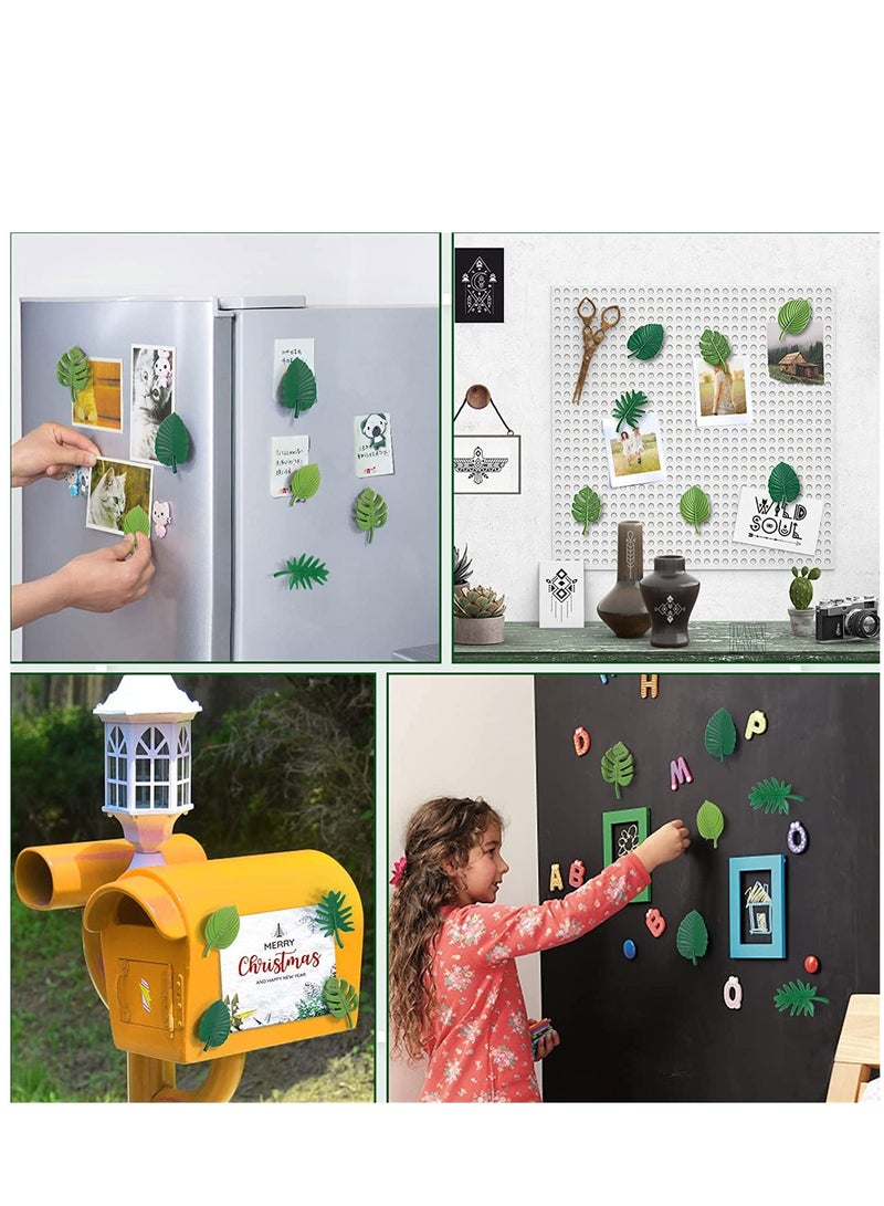 Excefore Monstera Plant Fridge Magnets 16 Pieces Mini Tropical Leaves Refrigerator Magnets Magnets for Locker Fridge Home Office Decor - Image 3