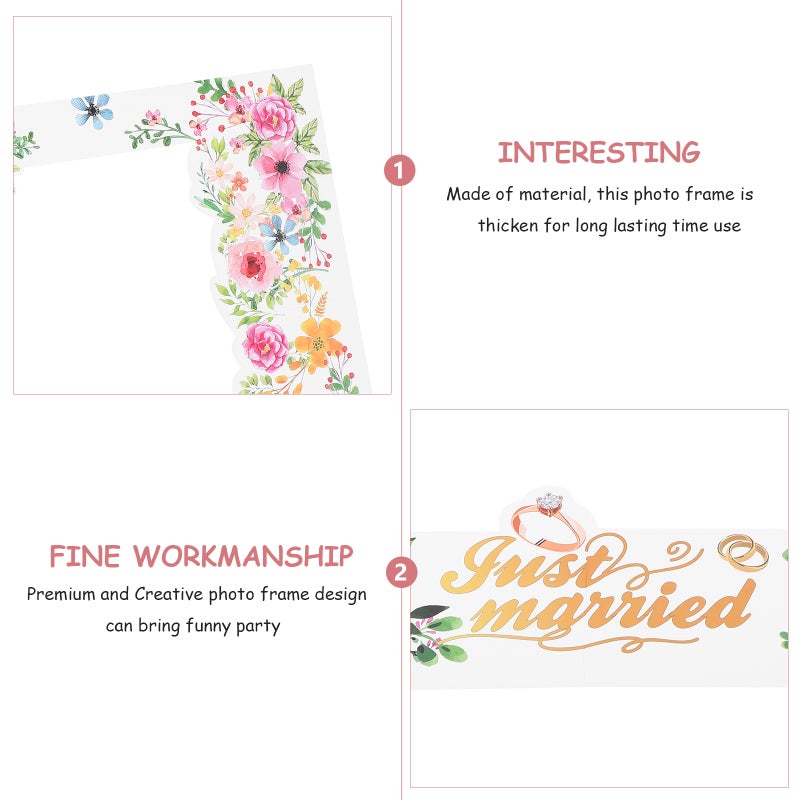 Exquisite Floral Printing Paper Photo Frame Romantic Photo Booth Props Wedding Day Picture Selfie Frame Photography Accessories Supplies for Wedding Party - Image 5
