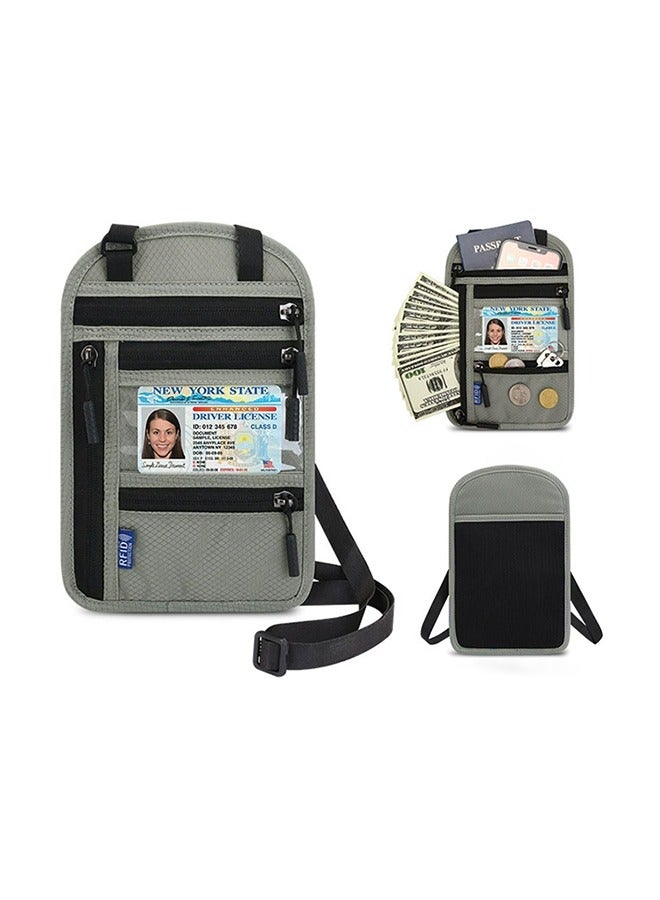 Travel Neck Wallet with RFID Blocking – Passport Holder for Travel Women and Men, Secure Neck Pouch with Wristlet for Keeping Documents Safe - Image 1