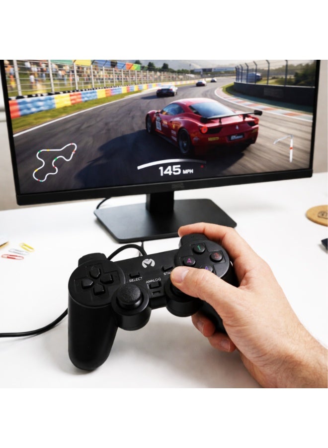 وحدة تحكم ألعاب USB مع خاصية الاهتزاز المزدوج | عصا تحكم سلكية تناظرية ورقمية للألعاب | تصميم مريح | وحدة تحكم ألعاب USB سهلة الاستخدام لأجهزة الكمبيوتر الشخصية والمحمولة وأنظمة ويندوز - Image 4