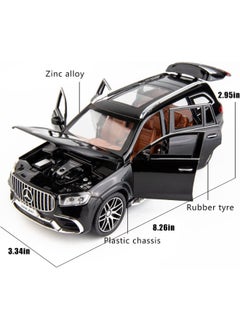 CHE ZHI 1:24 Scale Luxury SUV Diecast Model Car – Zinc Alloy Pull-Back Toy with Light & Sound | Openable Doors (Black)  - Image 5