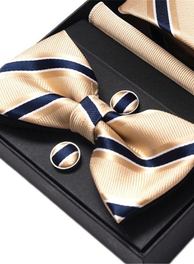 5 pcs high-end tie for men business professional formal tie bow tie cufflinks square scarf fashion accessories gift box  - Image 3