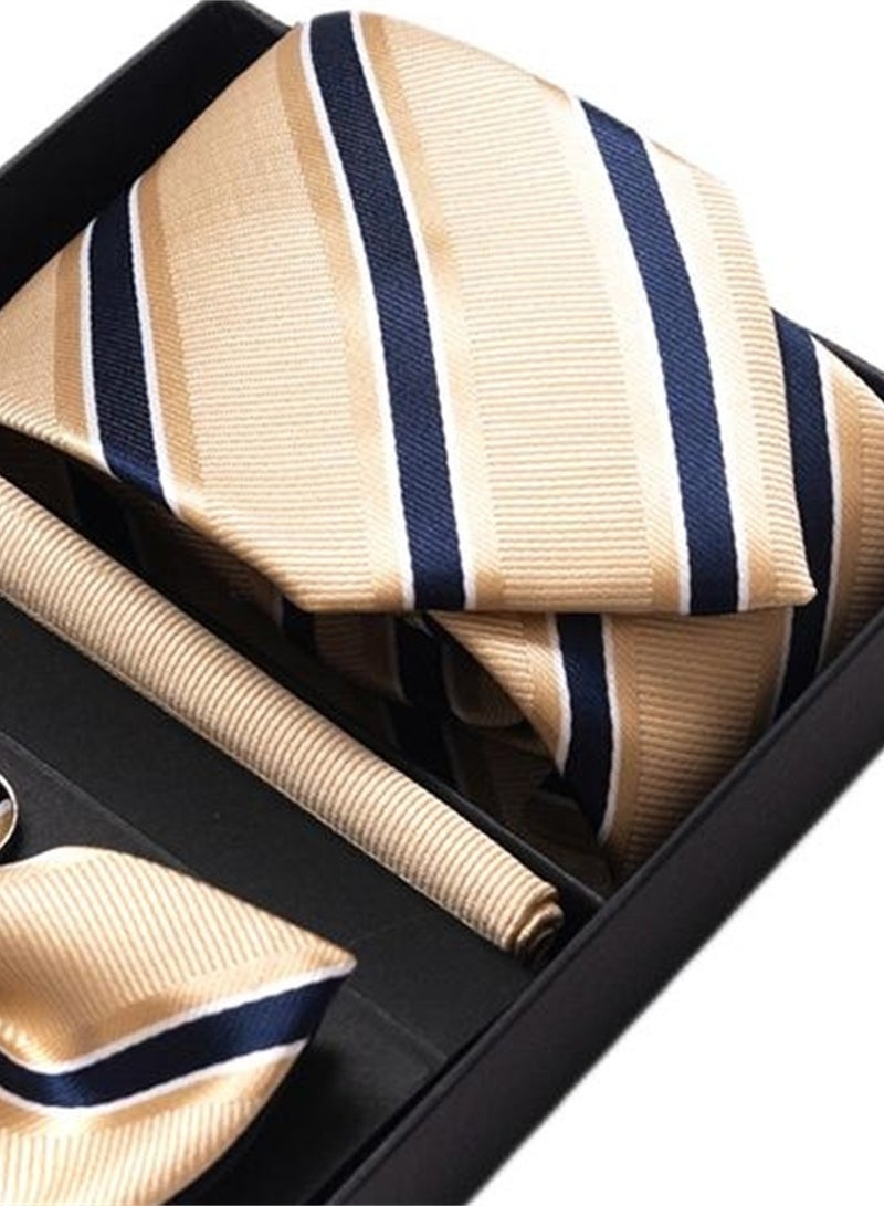 5 pcs high-end tie for men business professional formal tie bow tie cufflinks square scarf fashion accessories gift box  - Image 4