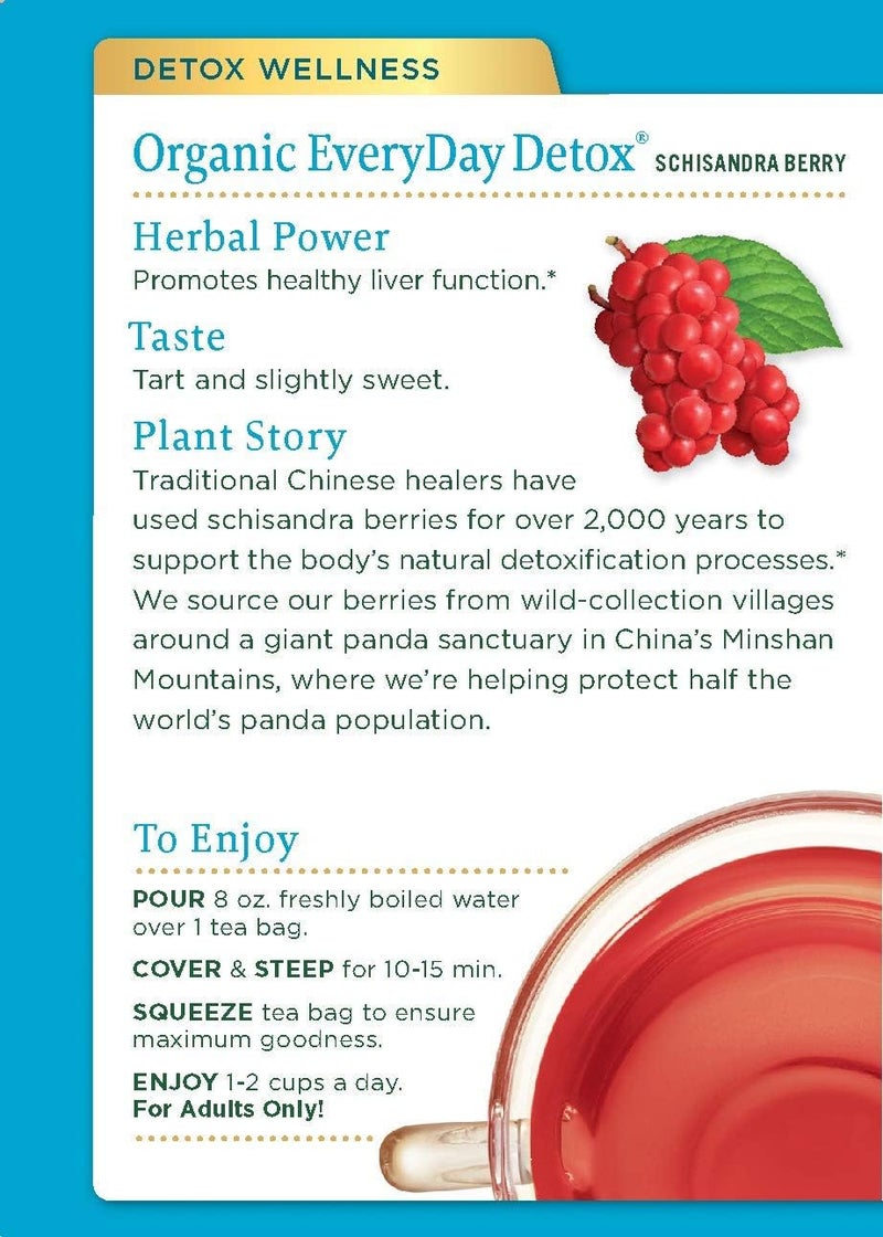Traditional Medicinals Organic EveryDay Detox Tea with Schisandra Berry - 16 Wrapped Tea Bags for Healthy Liver Function - Image 3