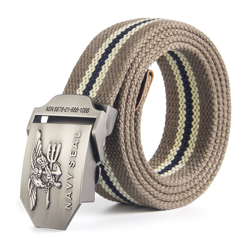 Factory NAVY SEAL US SEAL Canvas Belt Mens Belt Wholesale deep khakis stripes 