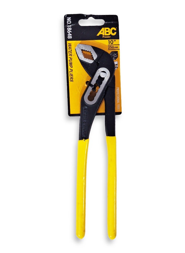ABC Multi-use PUMP Pliers, adjustable jaws to fit different sizes. Designed to ensure safety during use. Rubber-coated handle for anti-slip and comfort. Made of high-quality materials for long-lasting durability. For use in workshops, homes, or job sites.  - Image 1