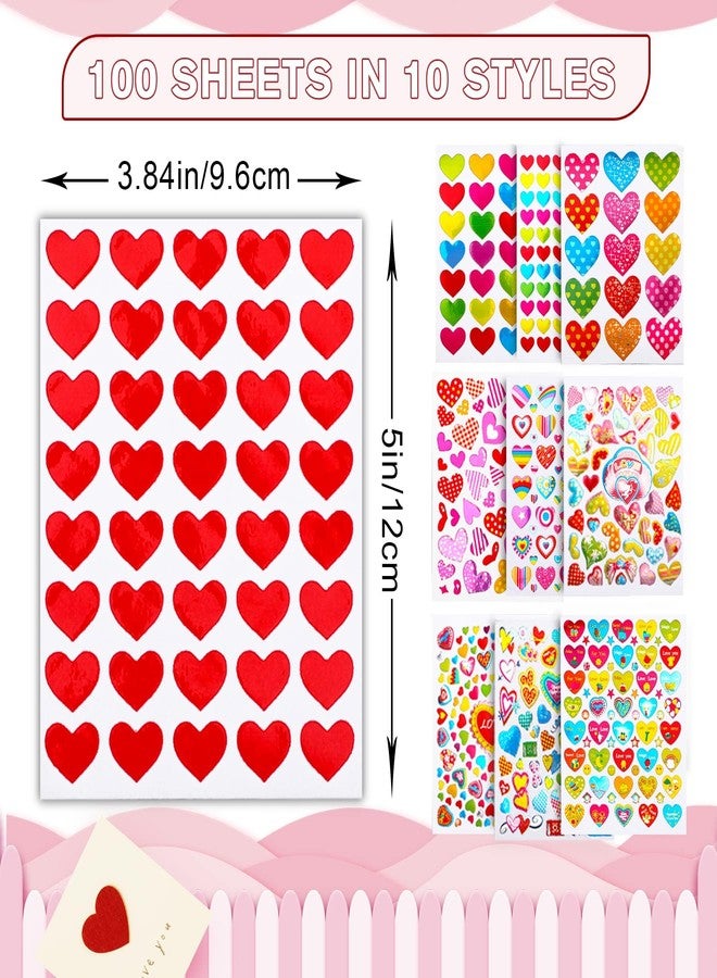 JULMELON 6000 Pieces Love Heart Stickers Glitter Colorful Heart Stickers Craft Scrapbook Envelopes Decorative Heart Stickers Bulk for Valentine's Day Anniversaries Wedding Party Favors - Image 2