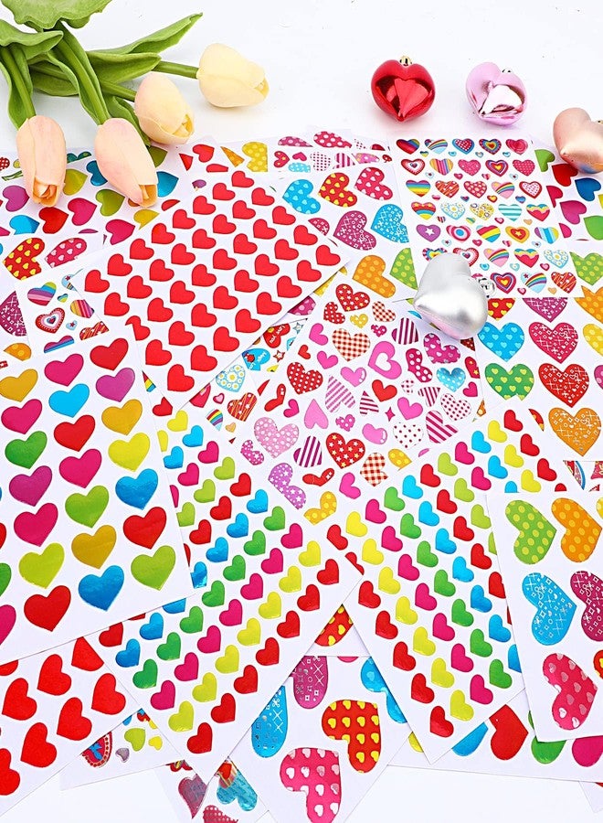 JULMELON 6000 Pieces Love Heart Stickers Glitter Colorful Heart Stickers Craft Scrapbook Envelopes Decorative Heart Stickers Bulk for Valentine's Day Anniversaries Wedding Party Favors - Image 3