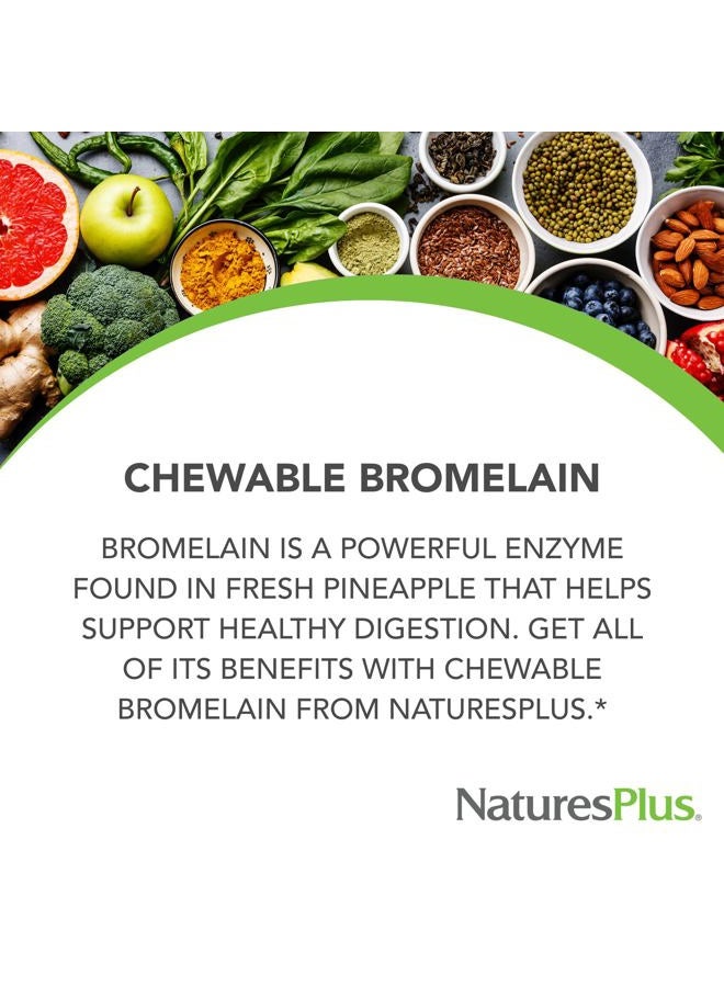 Nature's Plus Natures Plus Chewable Bromelain - 40 mg - Natural Proteolytic Enzyme Supplement - 180 Chewable Tablets (180 Servings) - Image 3