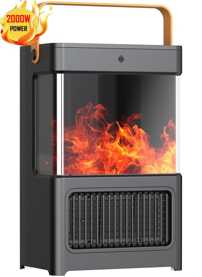 Cady One 2000W Electric Decorative Fireplace Heater 3 Modes Electric Ceramic Heating 12 Hour Timer 