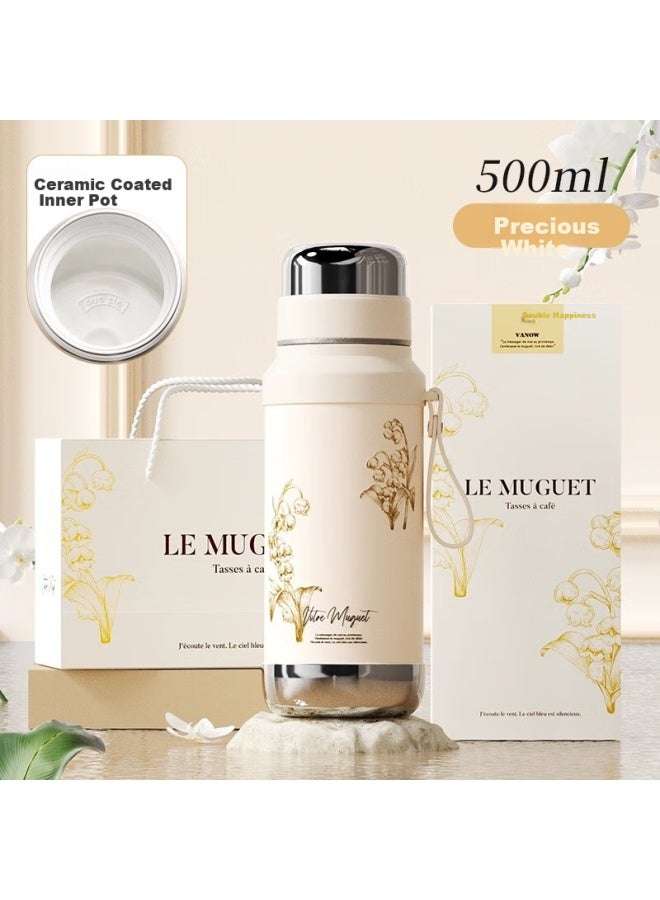 Vanow Insulated Mug For Women New Stylish Design With Ceramic Inner, Customizable Engraving, Gift Tea Cup - Image 1