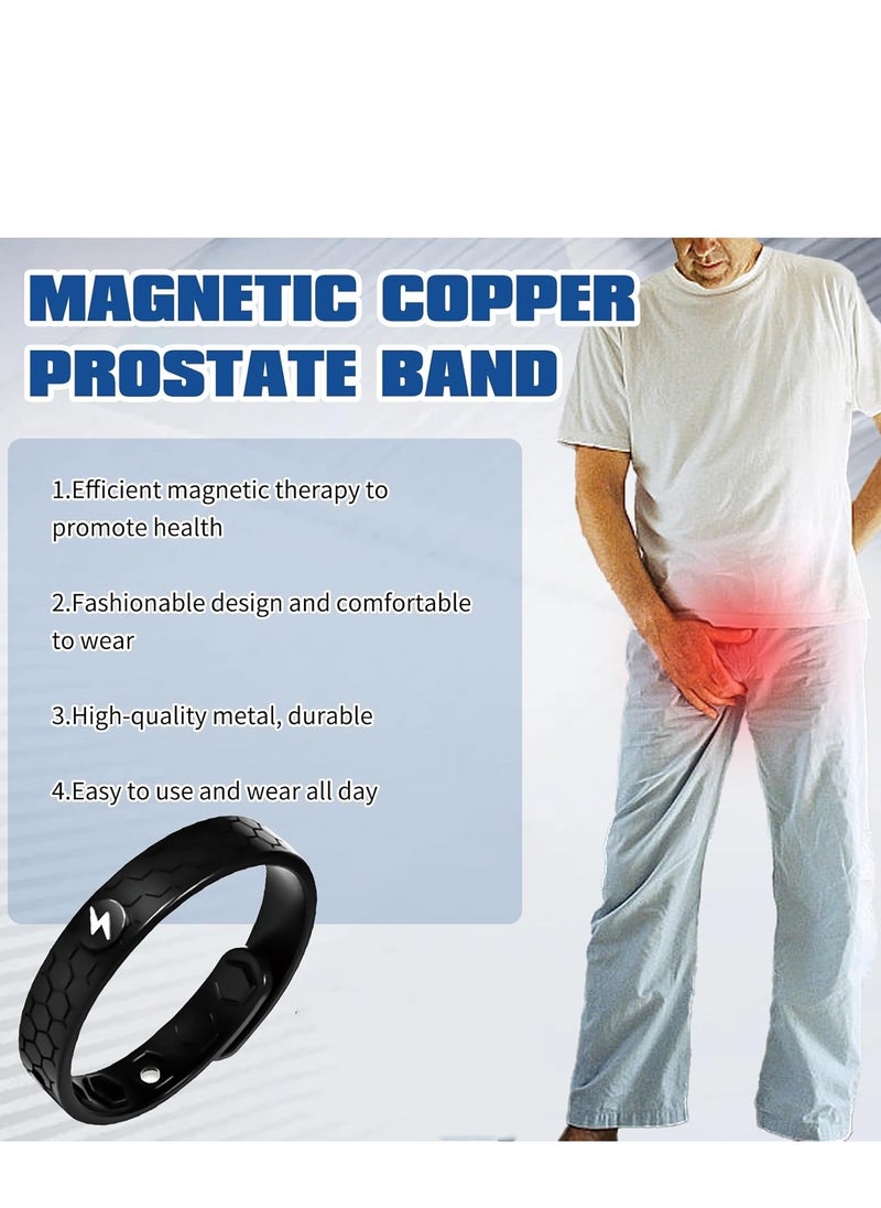 Houkea Men's Magnetic Bracelet, Magnetic Copper Prostate Band, Prostate Bracelet, Prostate Thrust Bracelet, Promotes Blood Circulation (Black)  - Image 3