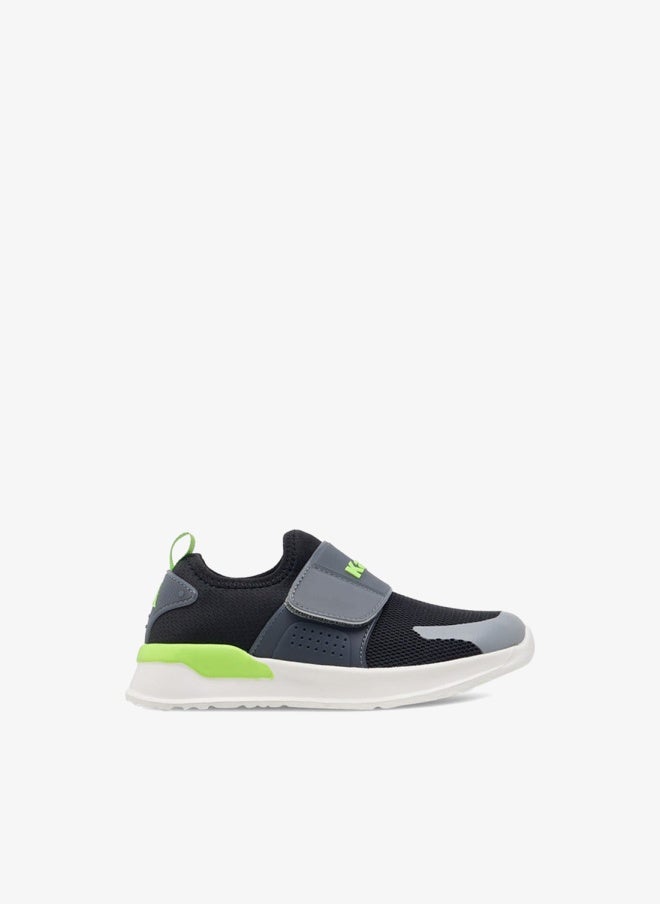 Kappa Boys' Logo Detail Sports Shoes with Hook and Loop Closure - Image 3