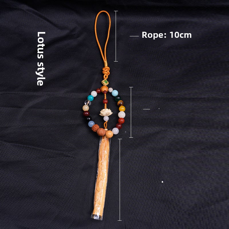 Spiritual Lotus Seed Car Pendant Bracelet Gift Peach lotus style 