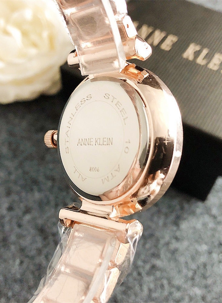 Anne Klein Women's Rose Gold Round Quartz Watch with Rose Gold Stainless Steel Strap - Image 4