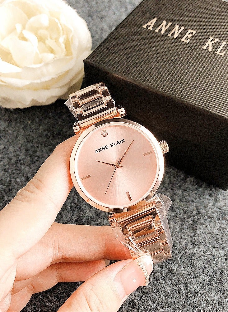 Anne Klein Women's Rose Gold Round Quartz Watch with Rose Gold Stainless Steel Strap - Image 2