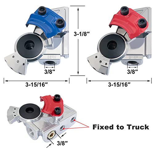 boeray 2 Pack Semi Trailer Truck Standard 37 Degree Angle Mount Aluminum Emergency Service Gladhand for Air Lines Hose, Air Hose Glad Hand for Semi Trucks - Image 3